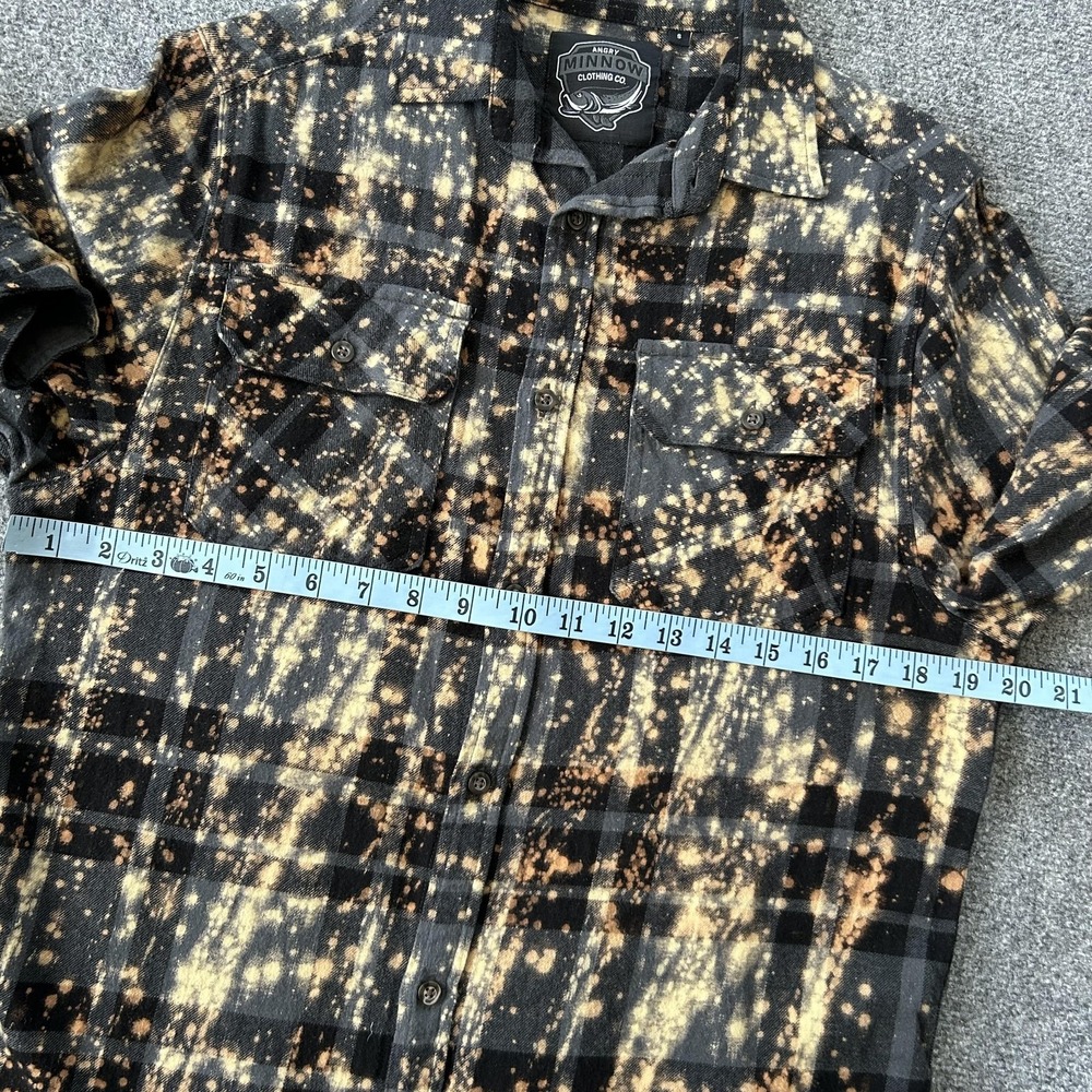 Angry Minnow Vintage Shirt Womens Small Black Bleached Flannel Wild Women Dance - Picture 7 of 12